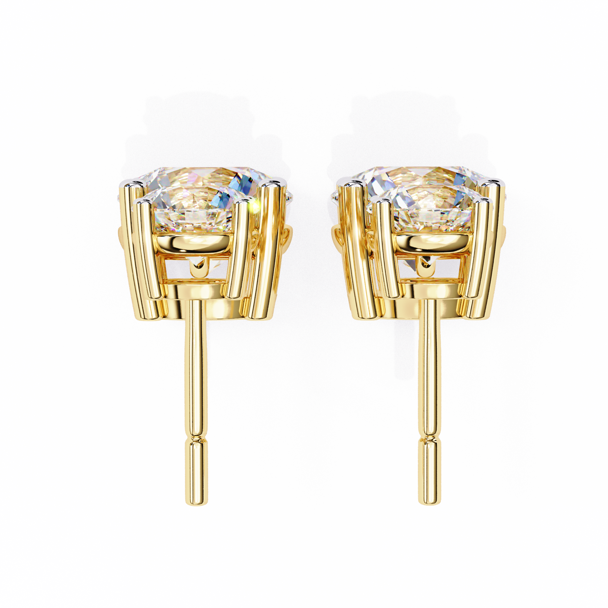 Solitairekart 3.73ct Dangling Double Round Solitaire Natural Diamond Stud Earrings-H Color, VS1 Clarity